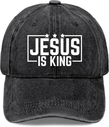 Jesus Is King Vintage Washed Baseball Cap