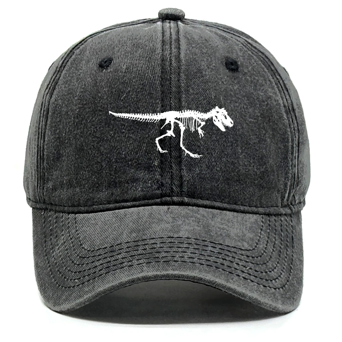 Skeleton Dinosaur Print Retro Adjustable Baseball Cap