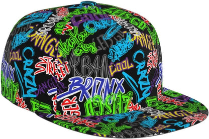Funny Graffiti Adjustable Flat Bill Snapback Baseball Hat