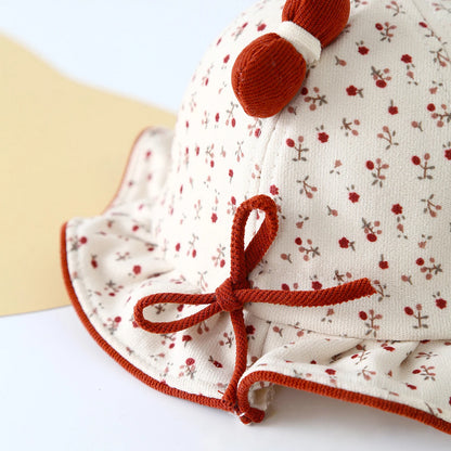 Sweet Ruffle Floral Bowknot Bucket Hat