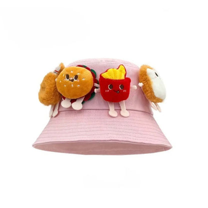 French Fries Hamburger Cartoon Sunshade Bucket Hat