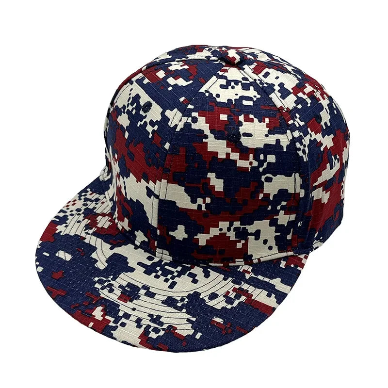 Digital Camo Harajuku Flat Brim Snapback Cap