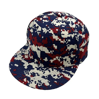 Digital Camo Harajuku Flat Brim Snapback Cap