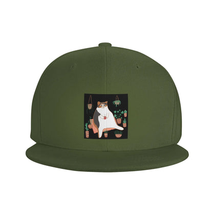 Calico Cat With Potted Plants Cute Graphic Snapback Cap