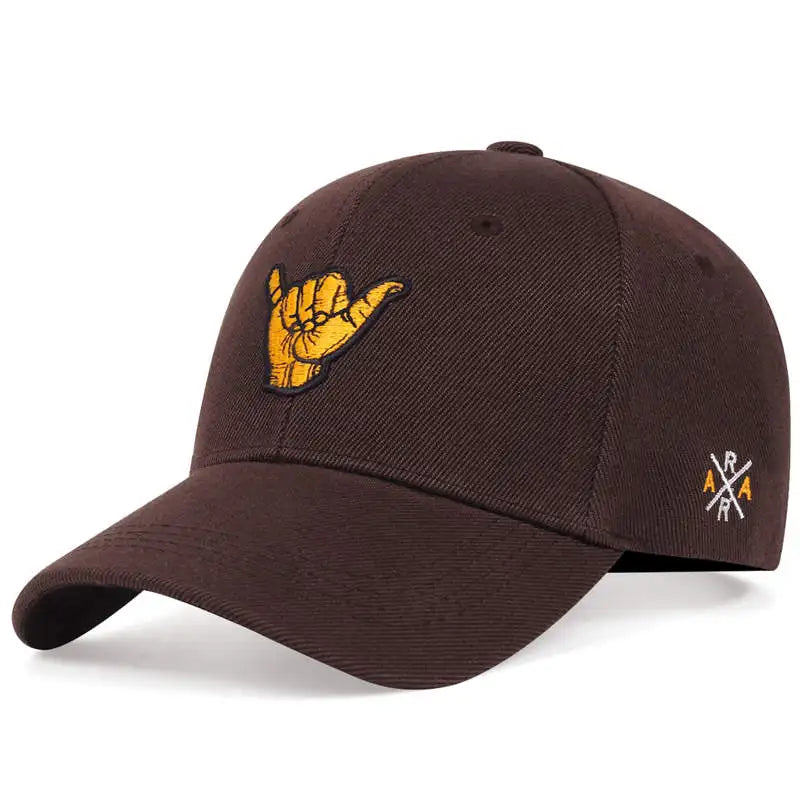 Finger Embroidered Baseball Cap