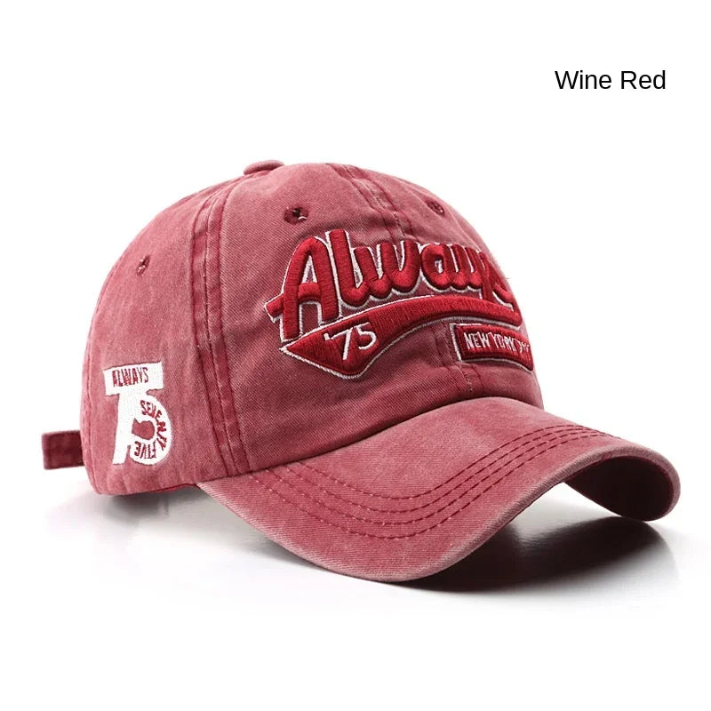 Unisex Vintage Washed “ALWAYS” Embroidered Baseball Cap