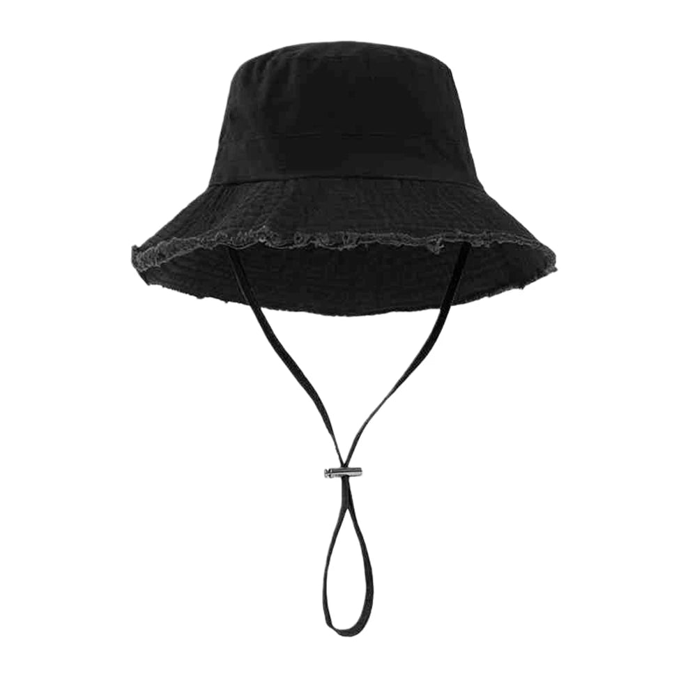 Korean Khaki Large-Brimmed Summer Bucket Hat Outdoor Sunshade