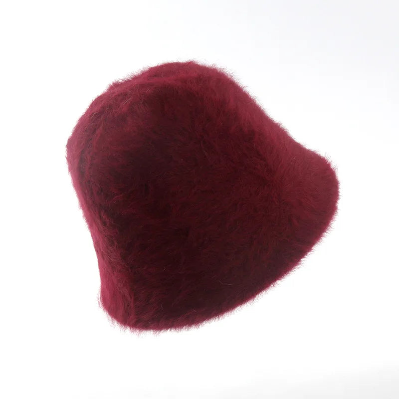 Rabbit Fur Winter Bucket Hat