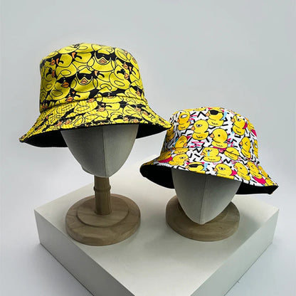 New Unisex Print Yellow Duck Bucket Hats