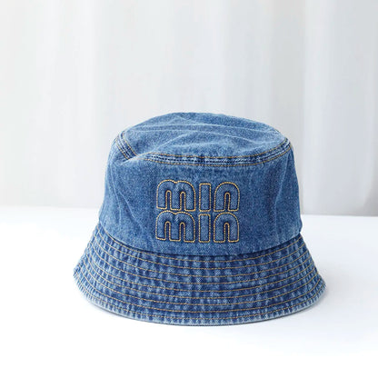 Cool Blue Cowboy Denim String Summer Bucket Hat