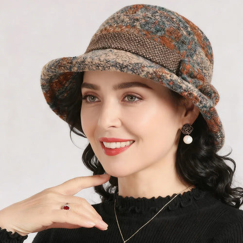 Bow Woolen Fisherman Hat Women Autumn Winter