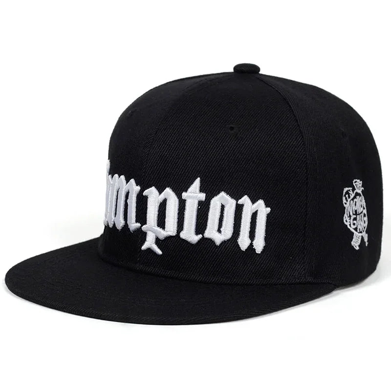 Unisex Compton Embroidered Hip Hop Snapback Cap