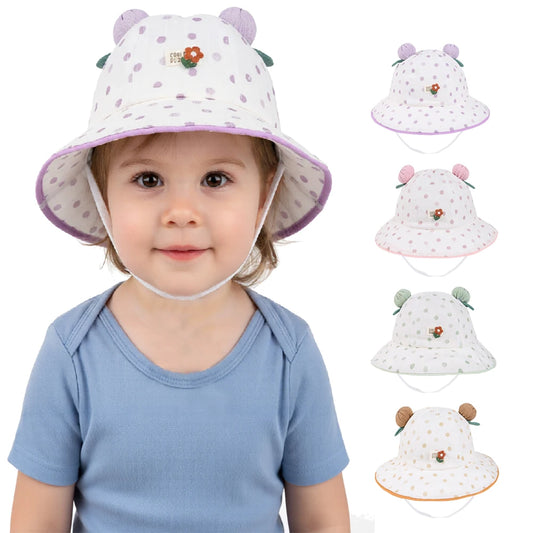 Baby Cute Dot Beach Sun Bucket Hat