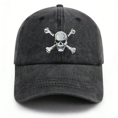 Skull And Crossbones Embroidered Baseball Cap