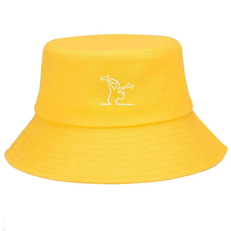 Dancing Figure Wide Brim Breathable Summer Bucket Hat