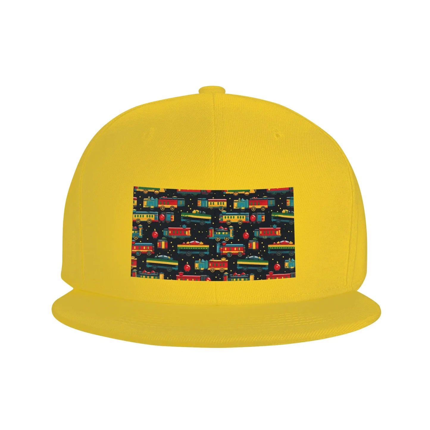 Cartoon Train Model Print Snapback Cap