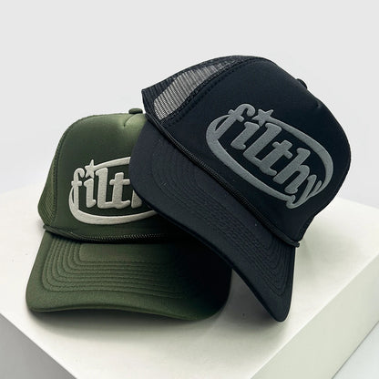 Unisex Color Block Filthy Letters Baseball Cap