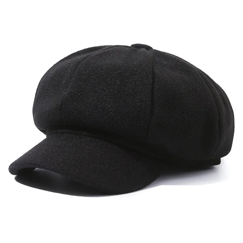 Woolen Solid Color Winter Baseball Cap