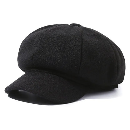 Woolen Solid Color Winter Baseball Cap