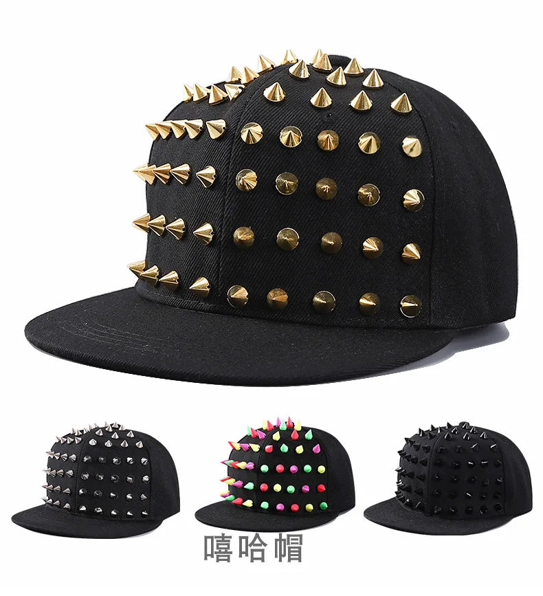 Punk Rivet Hip Hop Snapback Cap