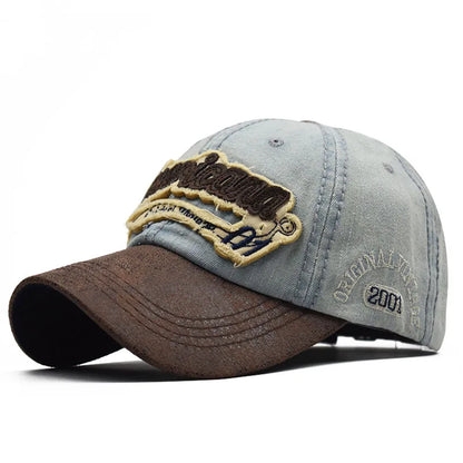 Summer Denim Embroidered Letter Adjustable Baseball Cap
