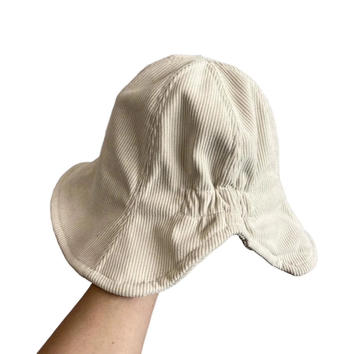 Korean Corduroy Warm Elastic Bucket Hat With Back Slit