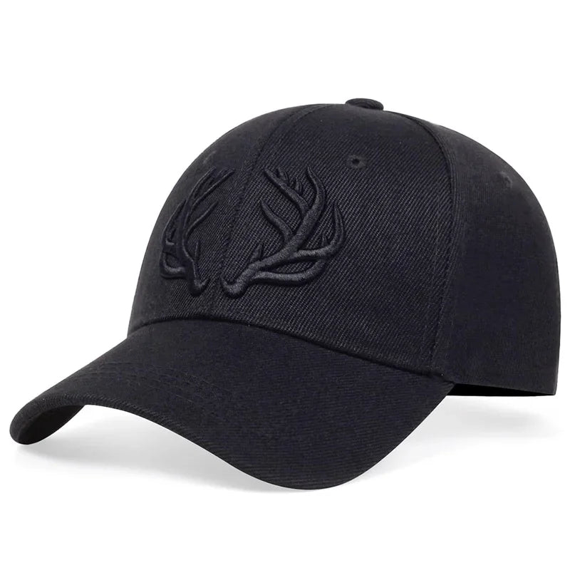 Unisex Antler Embroidery Baseball Caps