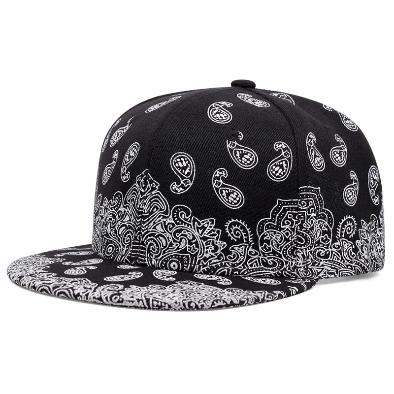 West Coast Cashew Flower Printed Adjustable Snapback Baseball Hat
