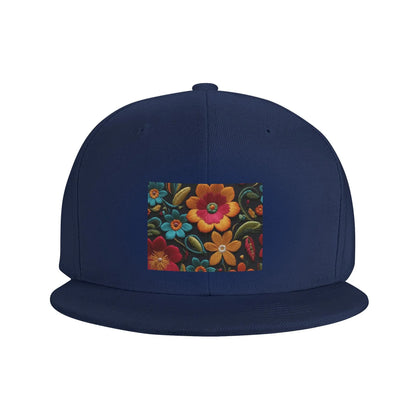 Mexican Vintage Floral Rebozo Pattern Snapback Cap
