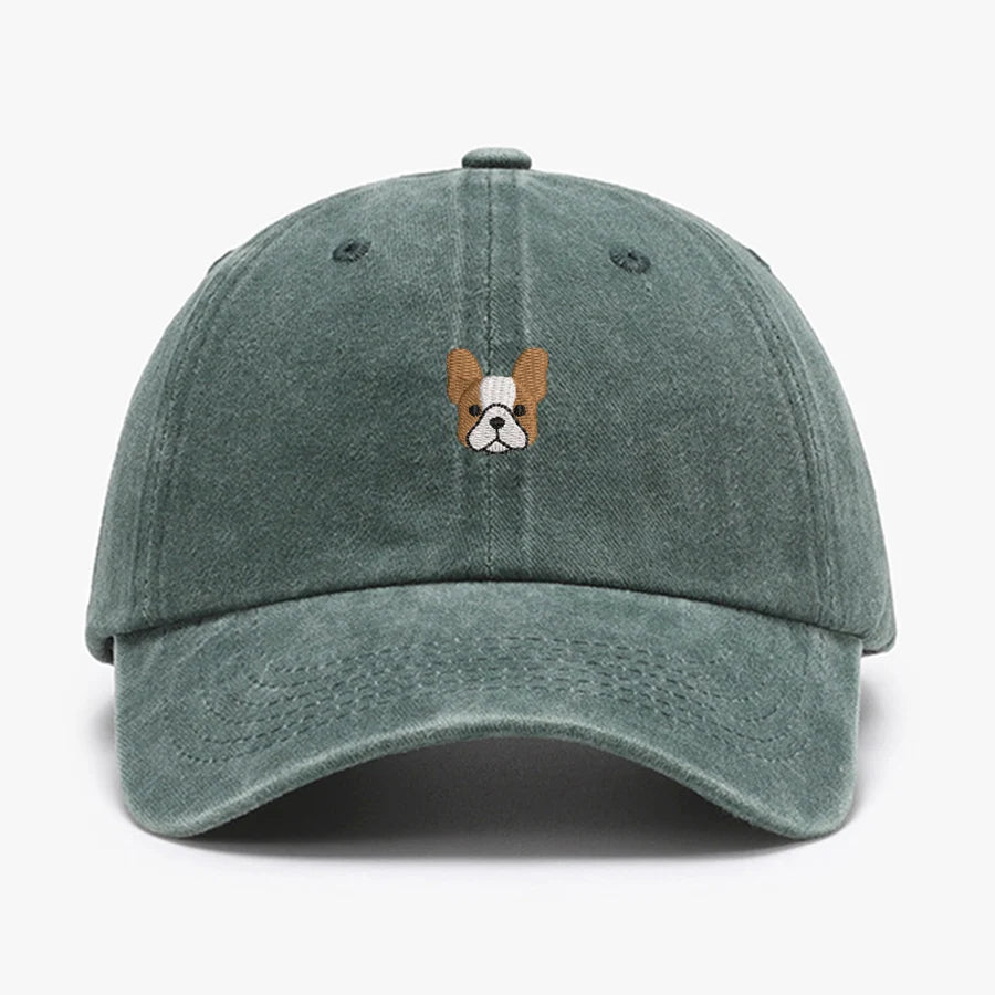 Lucky Clover Embroidery Vintage Washed Cotton Baseball Cap