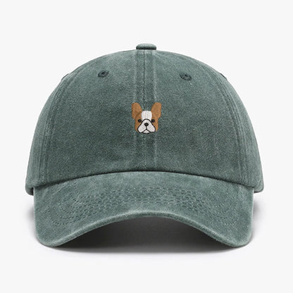 Lucky Clover Embroidery Vintage Washed Cotton Baseball Cap