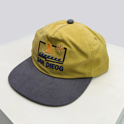Retro Color Block Letter Embroidery Hip Hop Cap