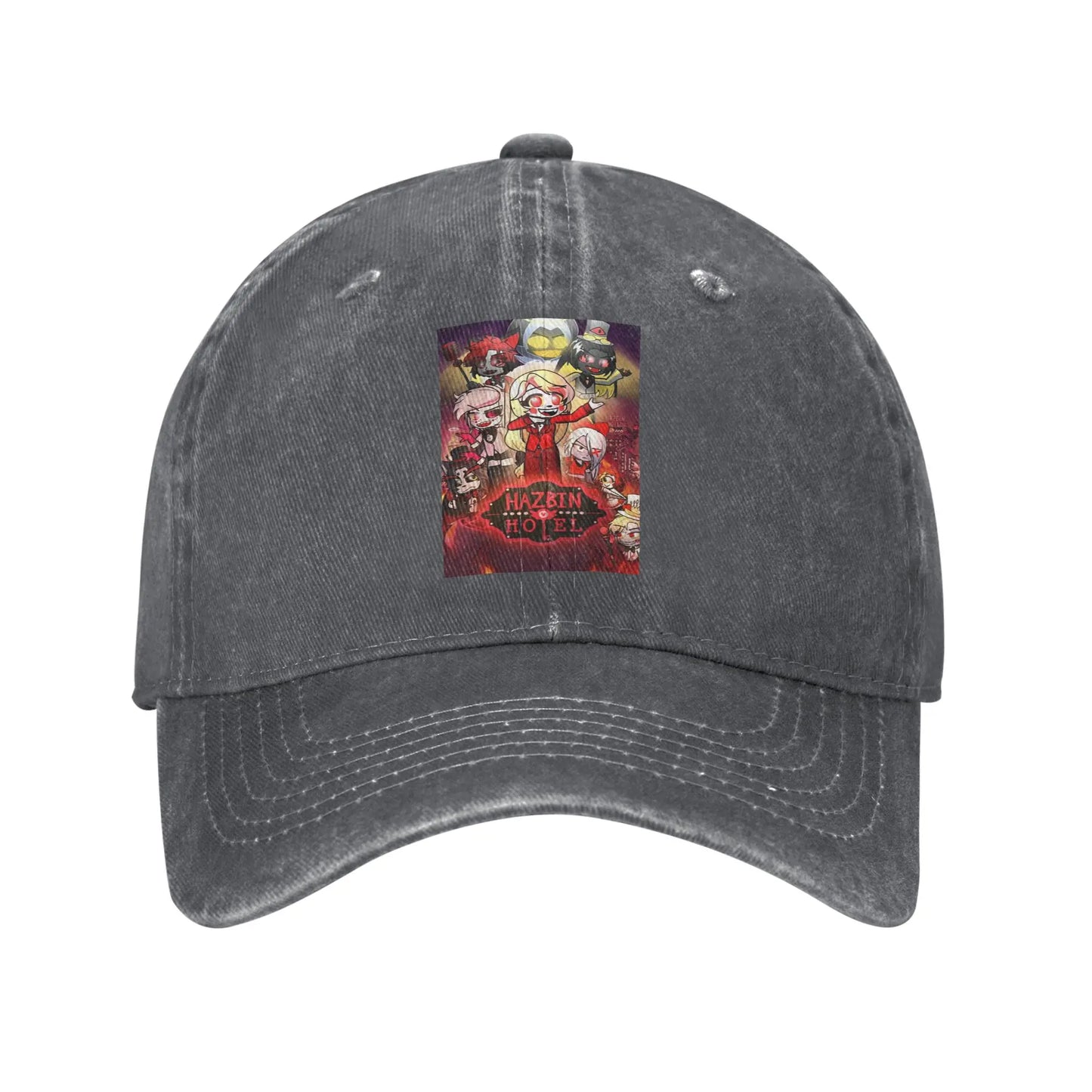 Hazbin Hotel Washed Denim Hip Hop Baseball Cap