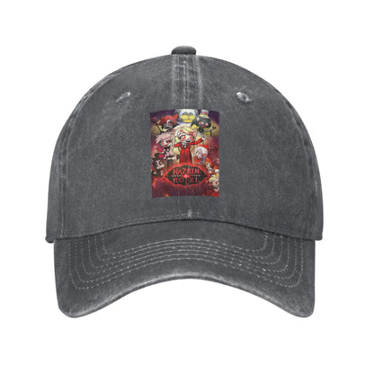 Hazbin Hotel Washed Denim Hip Hop Baseball Cap