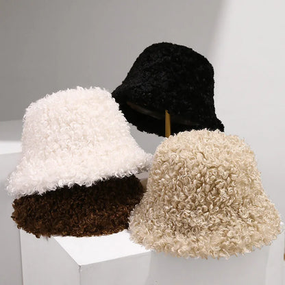 Versatile Faux Shearling Winter Fisherman Bucket Hat