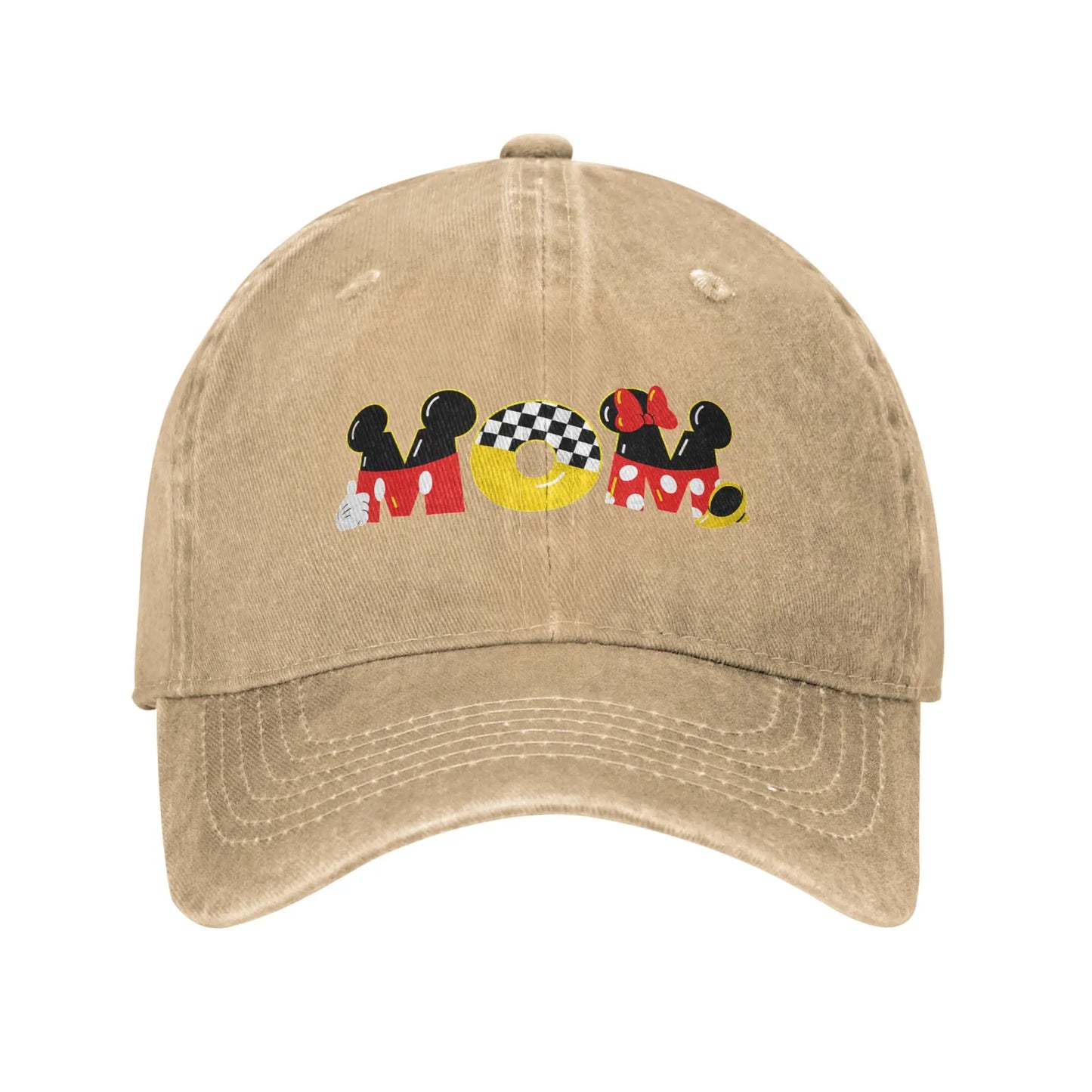 Mickey Minnie Mouse Mother Day Washed Baseball Cap