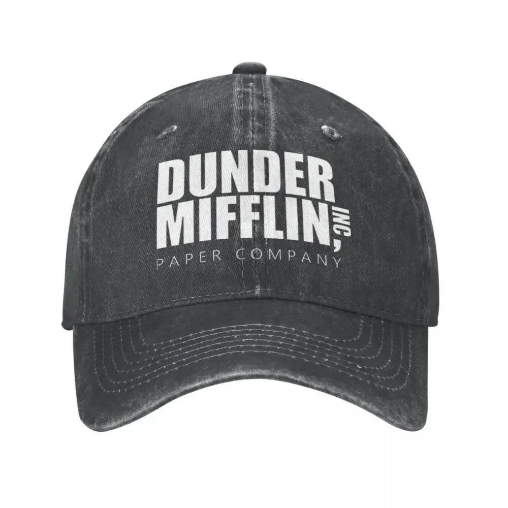 Classic Dunder Mifflin Distressed Denim Snapback Cap