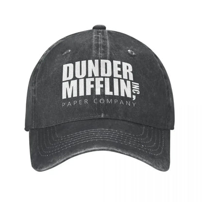 Classic Dunder Mifflin Distressed Denim Snapback Cap