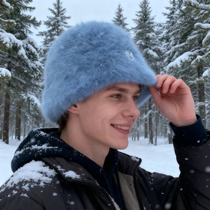 Cute Fleece Solid Color Winter Bucket Hat