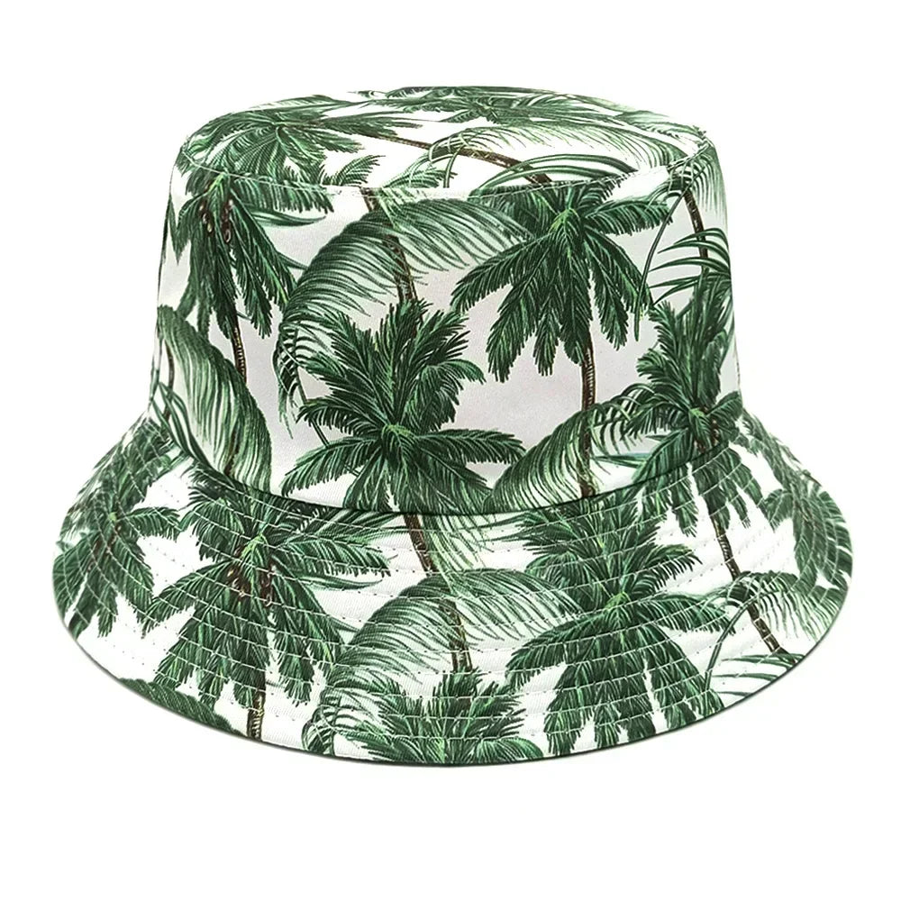 Fashion Bucket Hat Coconut Tree Printing Pattern