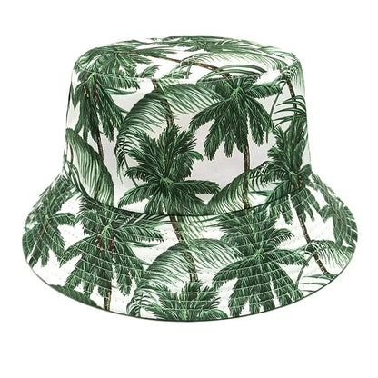 Fashion Bucket Hat Coconut Tree Printing Pattern