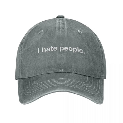 Vintage I Hate People Cotton Baseball Cap