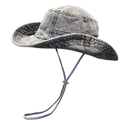 Portable Retro Denim Anti UV Bucket Hat