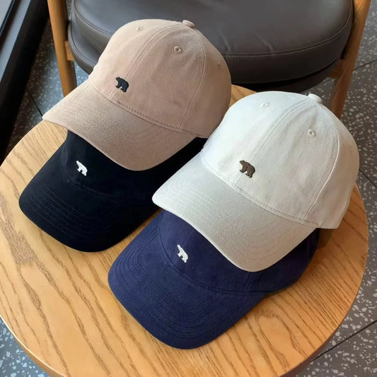 Unisex Polar Bear Embroidered Retro Baseball Cap
