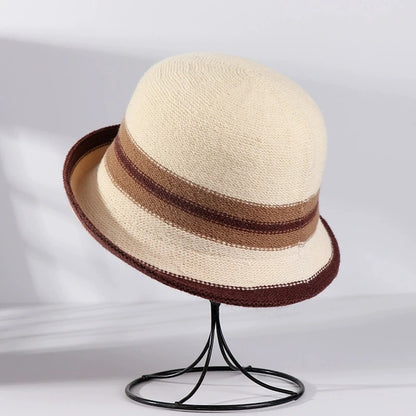 Rolled-Brim Women's Winter Bucket Hat