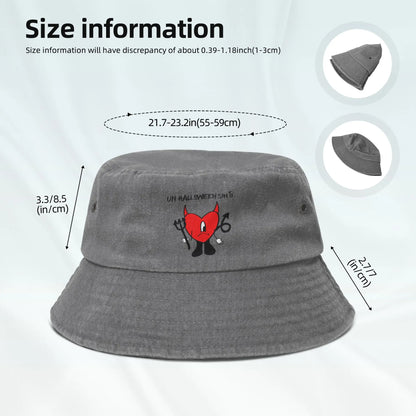 Bad Bunny Washed Denim Packable Bucket Hat