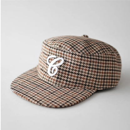 Retro Flat Top Embroidered Letter Hats