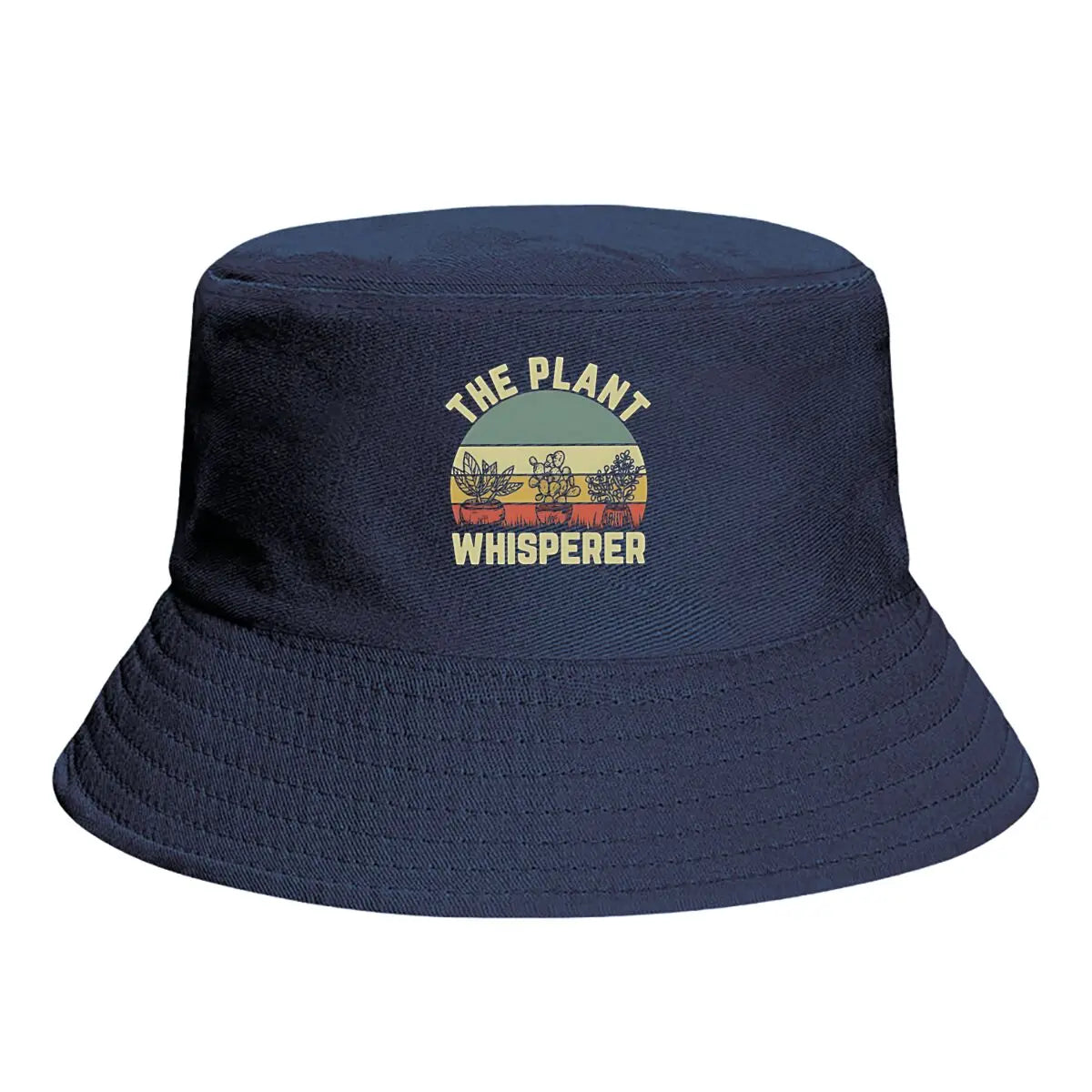 Plant Whisperer Retro Sunset Greenery Bucket Hat