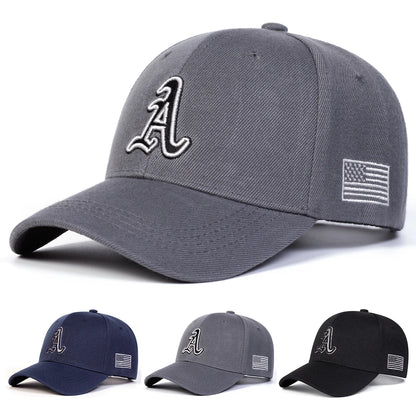 Unisex A Letter Embroidery Side American Flag Baseball Cap