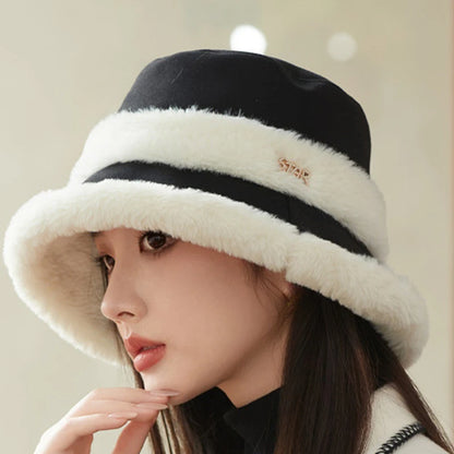 Women's Plush Bucket Hat with Ear Protection
